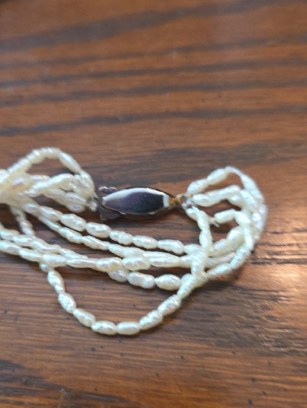 Handcrafted Cream Freshwater Pearl Bead Multi-Strand Necklace - Picture 3 of 3